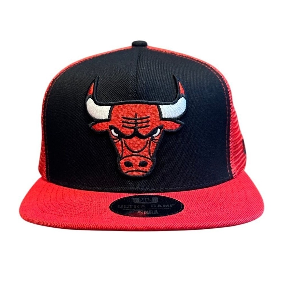 Chicago Bulls NBA Ultra Game Horizon Trucker Hat Cap Snapback Red Black New